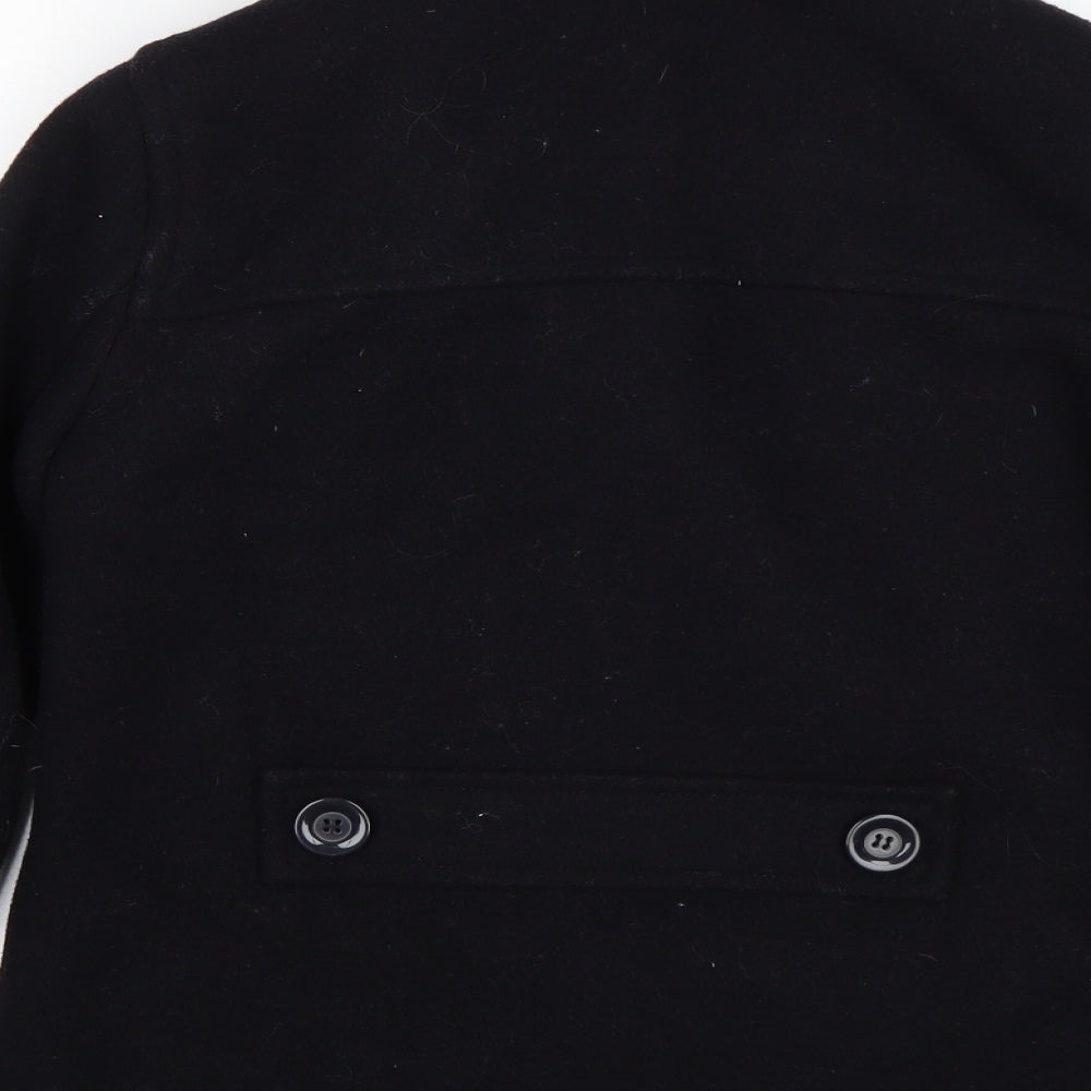 Topshop Womens Black   Pea Coat Coat Size 8