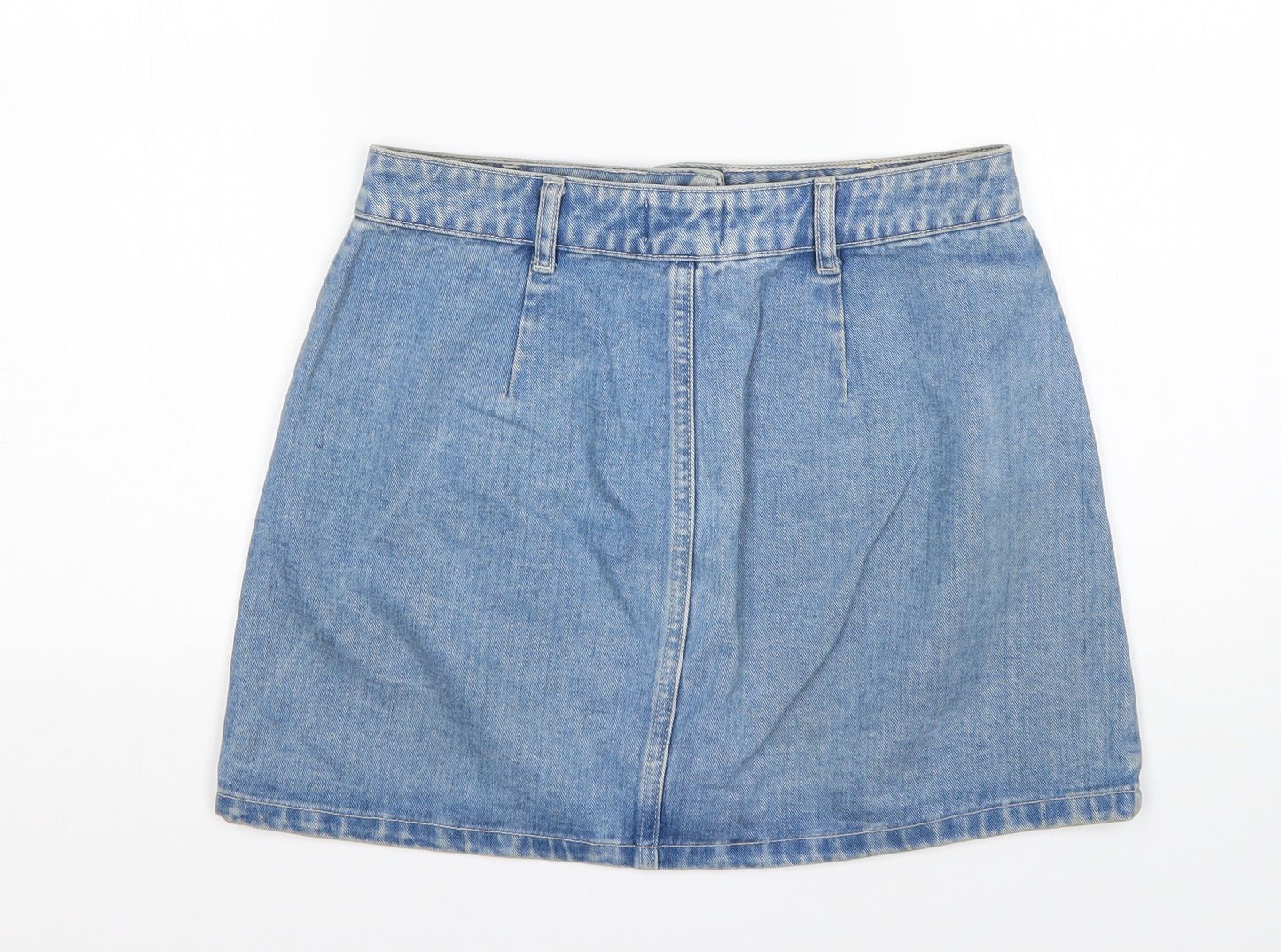 Miss Selfridge Womens Blue  Cotton Mini Skirt Size 10