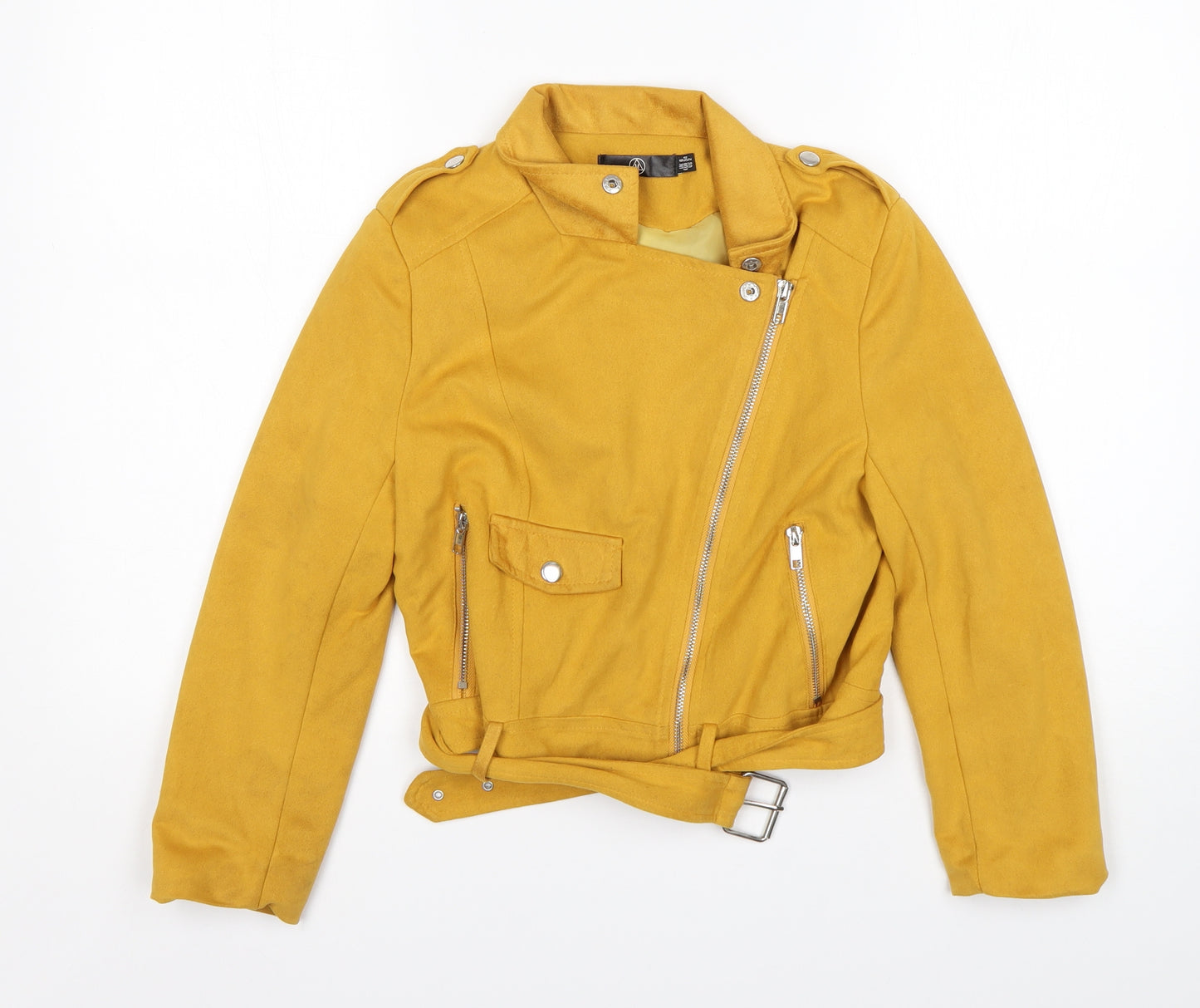 Missguided Womens Yellow   Biker Jacket Size 6