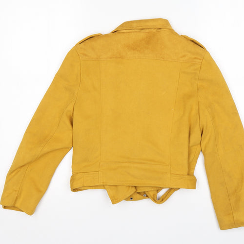 Missguided Womens Yellow   Biker Jacket Size 6