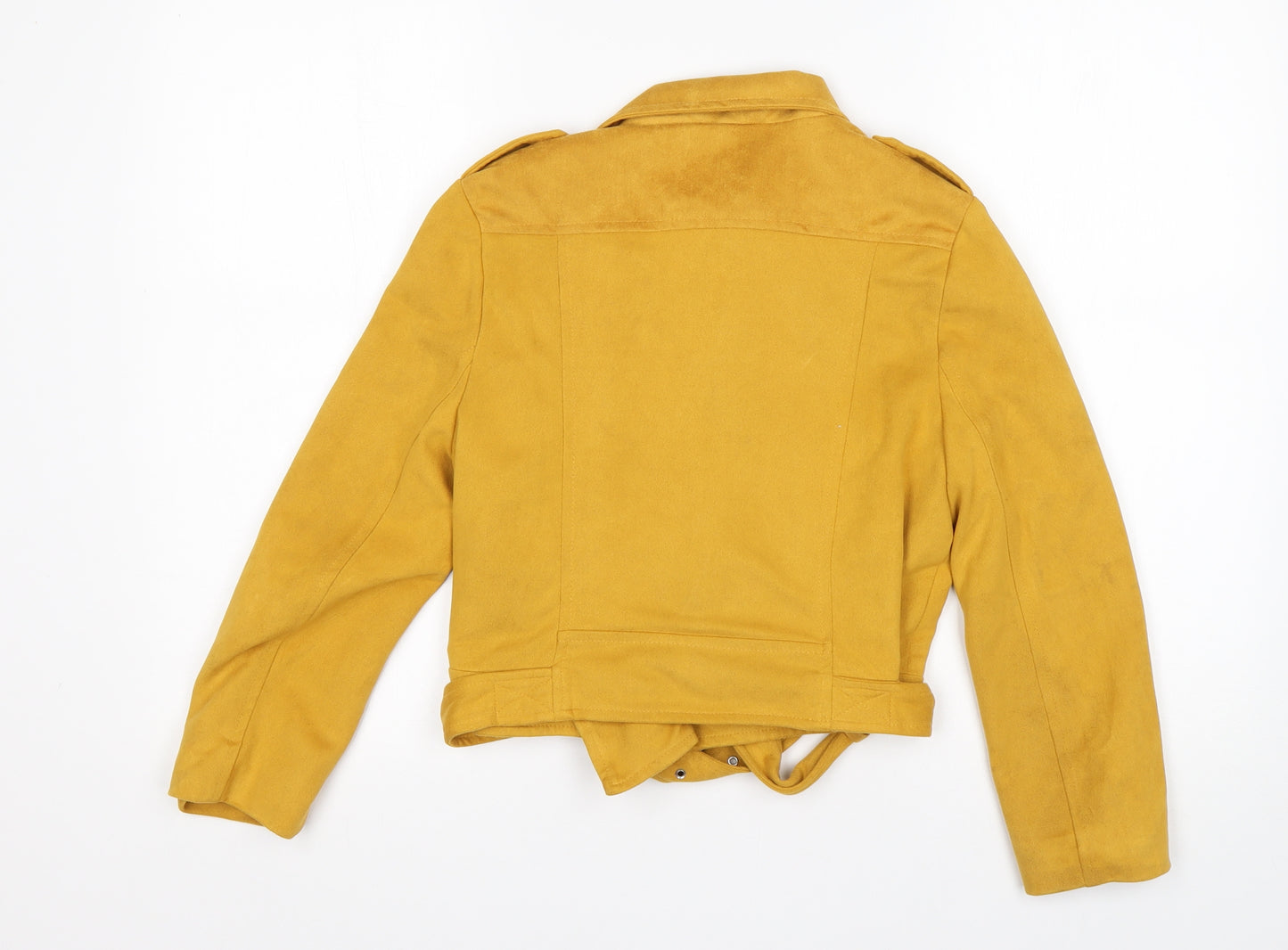 Missguided Womens Yellow   Biker Jacket Size 6