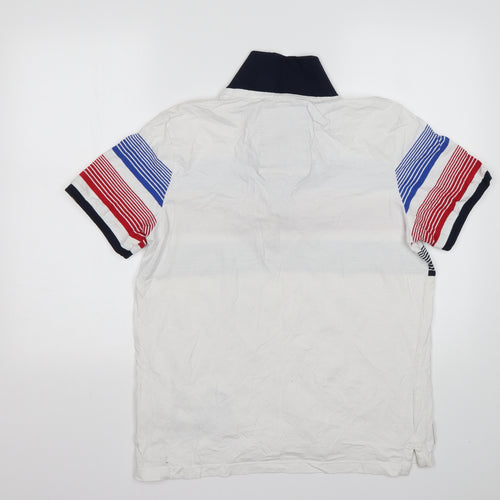 George Mens Multicoloured Striped Cotton  Polo Size M Collared