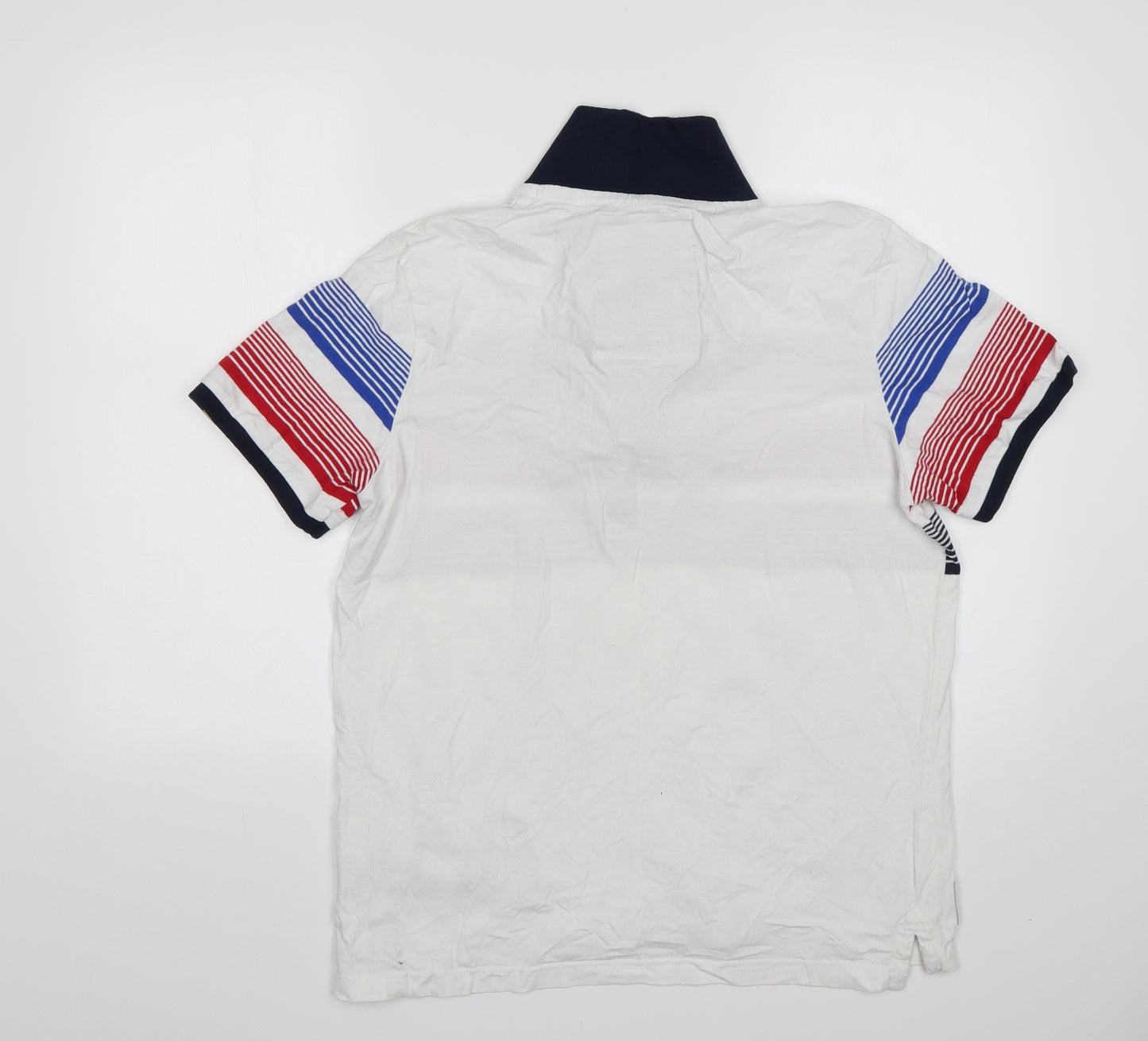 George Mens Multicoloured Striped Cotton  Polo Size M Collared