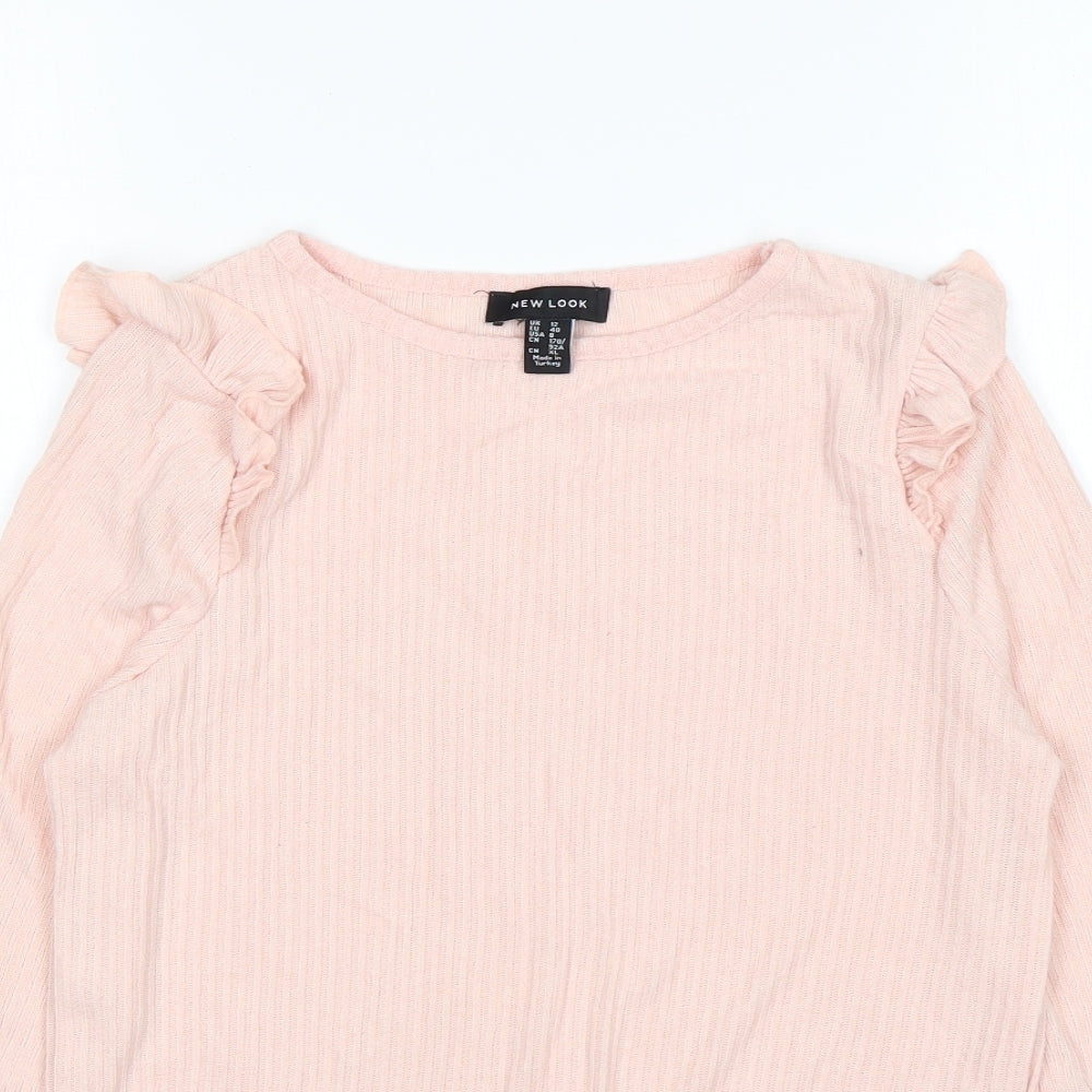 New Look Womens Pink Round Neck  Viscose Pullover Jumper Size 12