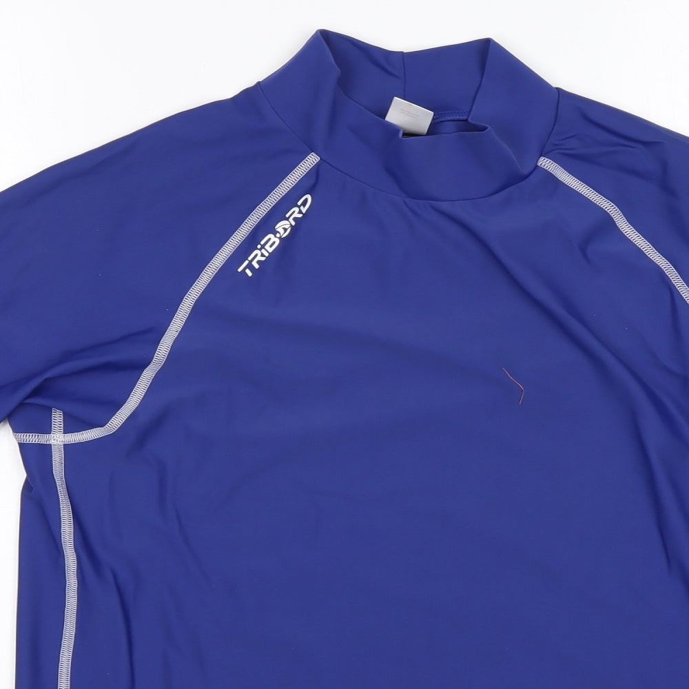 Tribord Mens Blue  Polyamide Basic T-Shirt Size XL Mock Neck