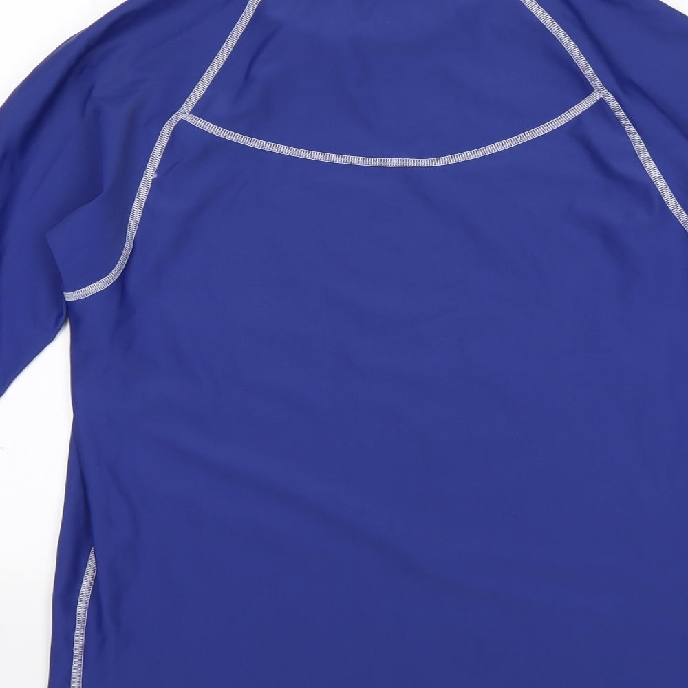 Tribord Mens Blue  Polyamide Basic T-Shirt Size XL Mock Neck
