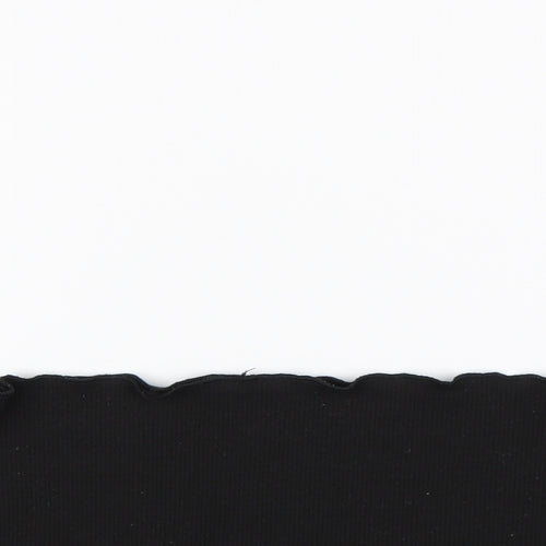 Shein  Womens Black  Cotton Cropped T-Shirt Size L Off the Shoulder