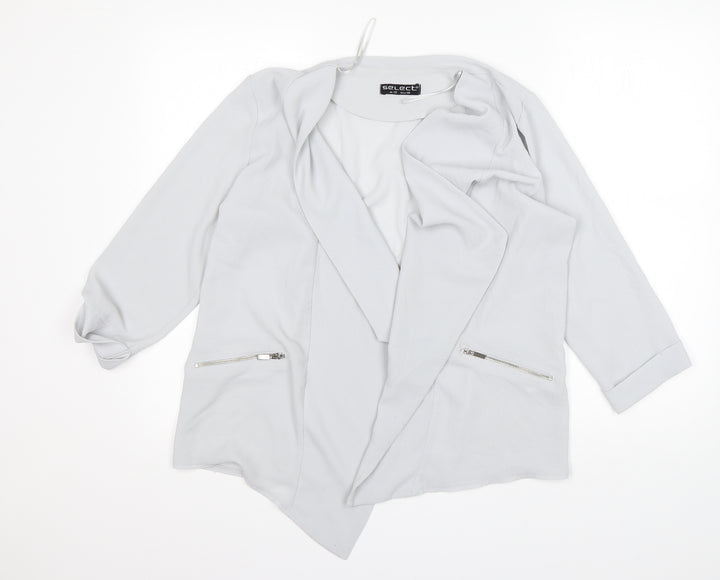 Select Womens Grey  Polyester Jacket Blazer Size 12