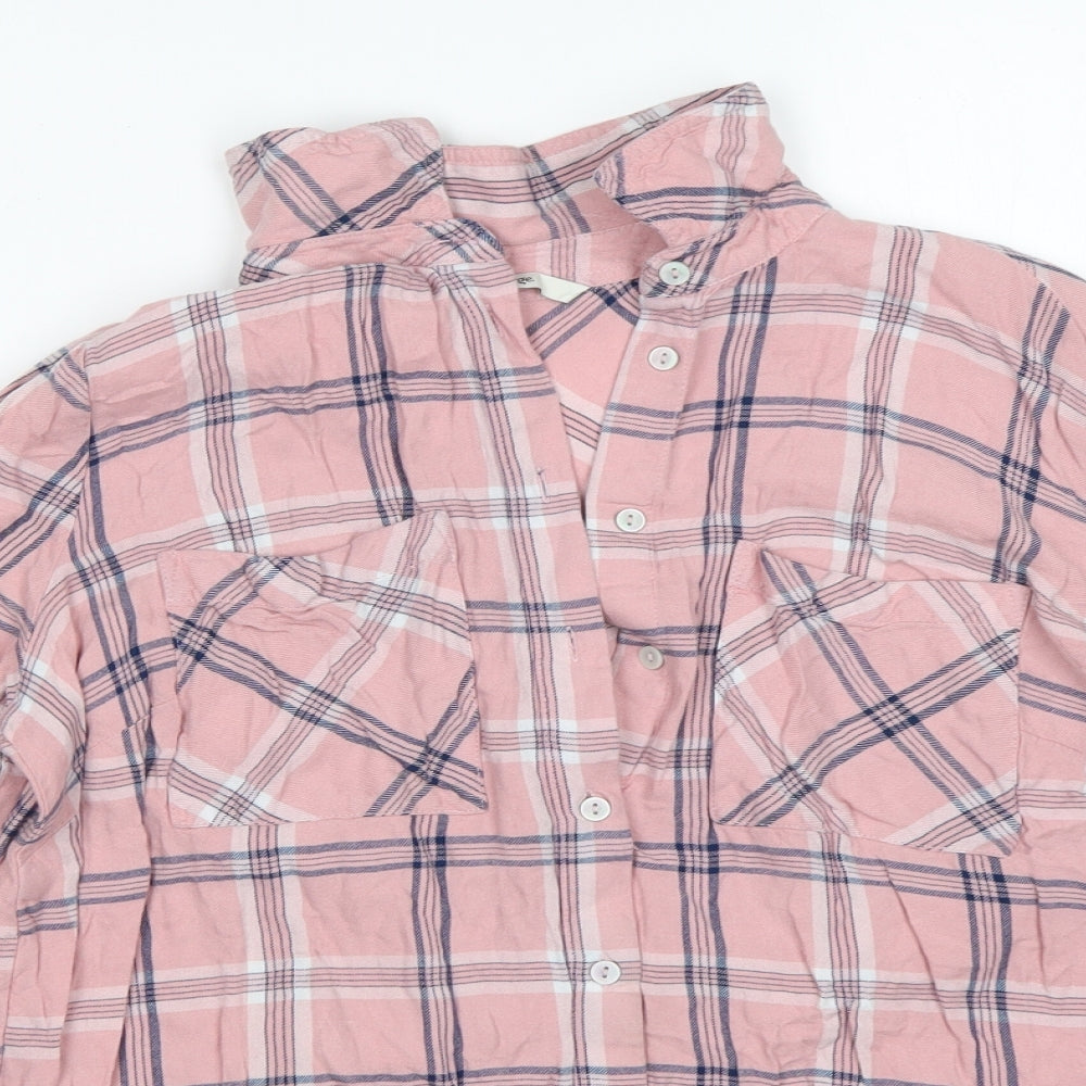 George Womens Multicoloured Plaid Viscose Basic Button-Up Size 12 Collared