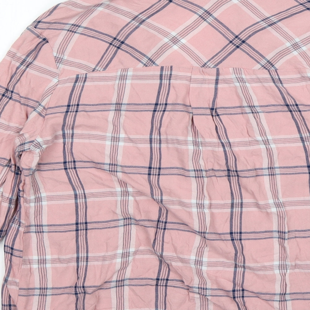 George Womens Multicoloured Plaid Viscose Basic Button-Up Size 12 Collared