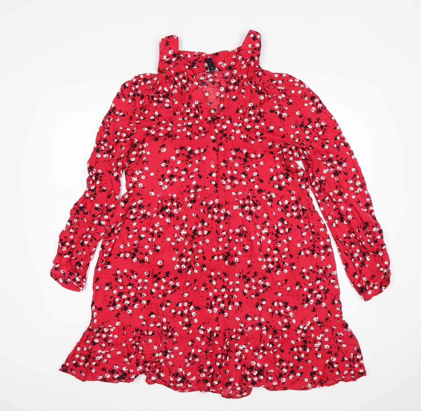 New Look Womens Multicoloured Floral Viscose A-Line  Size 10  Collared
