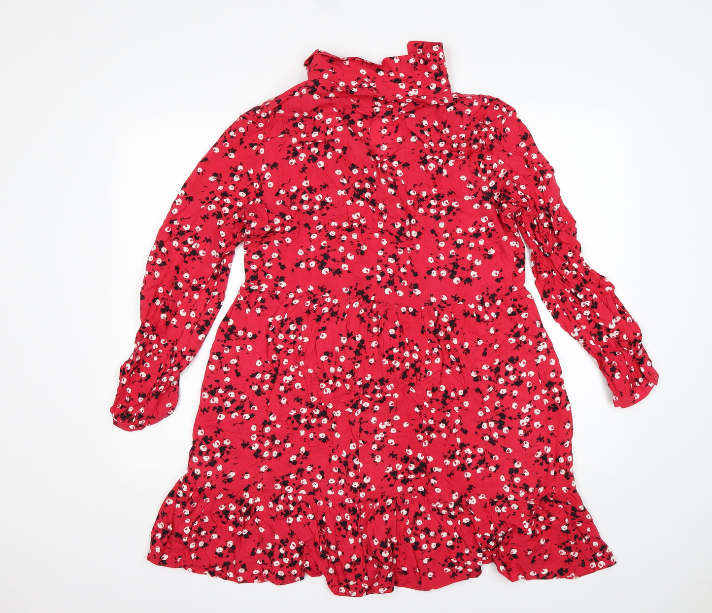 New Look Womens Multicoloured Floral Viscose A-Line  Size 10  Collared
