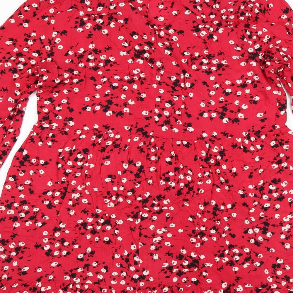 New Look Womens Multicoloured Floral Viscose A-Line  Size 10  Collared