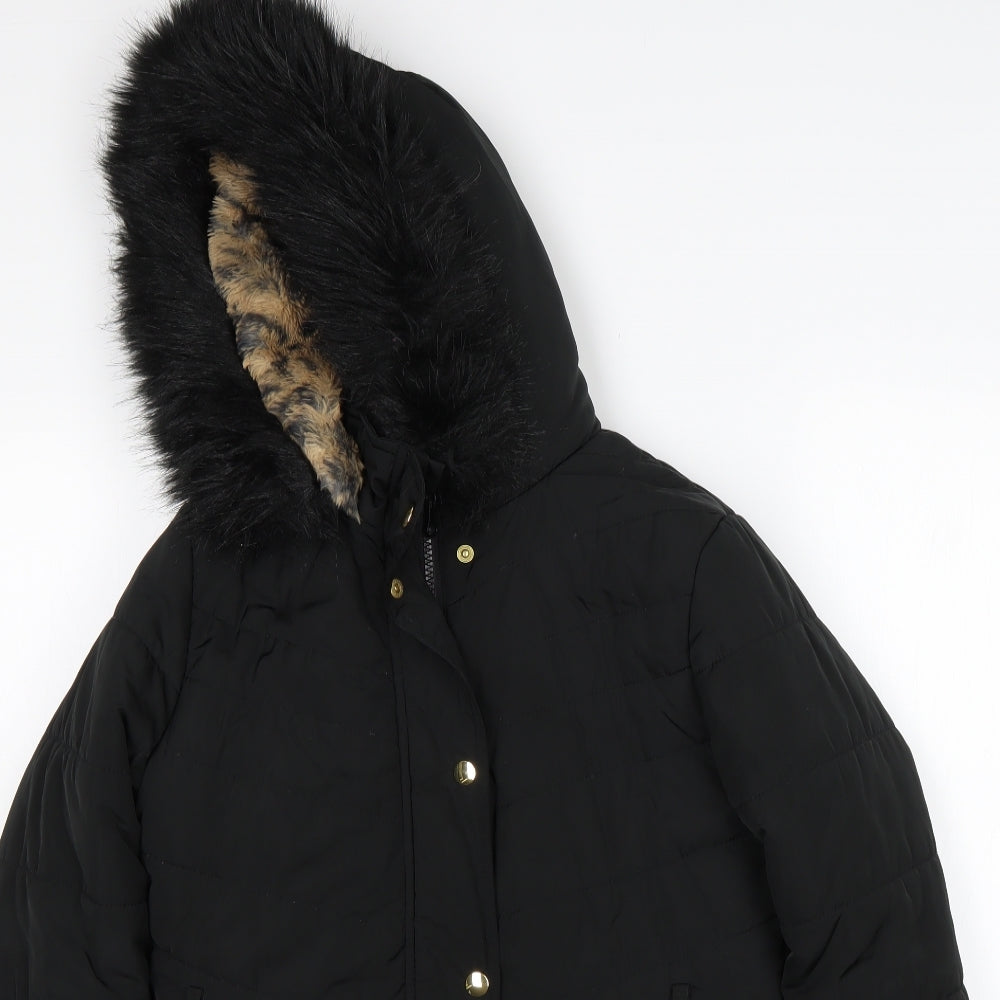 BlueZoo Girls Black   Rain Coat Coat Size 11-12 Years