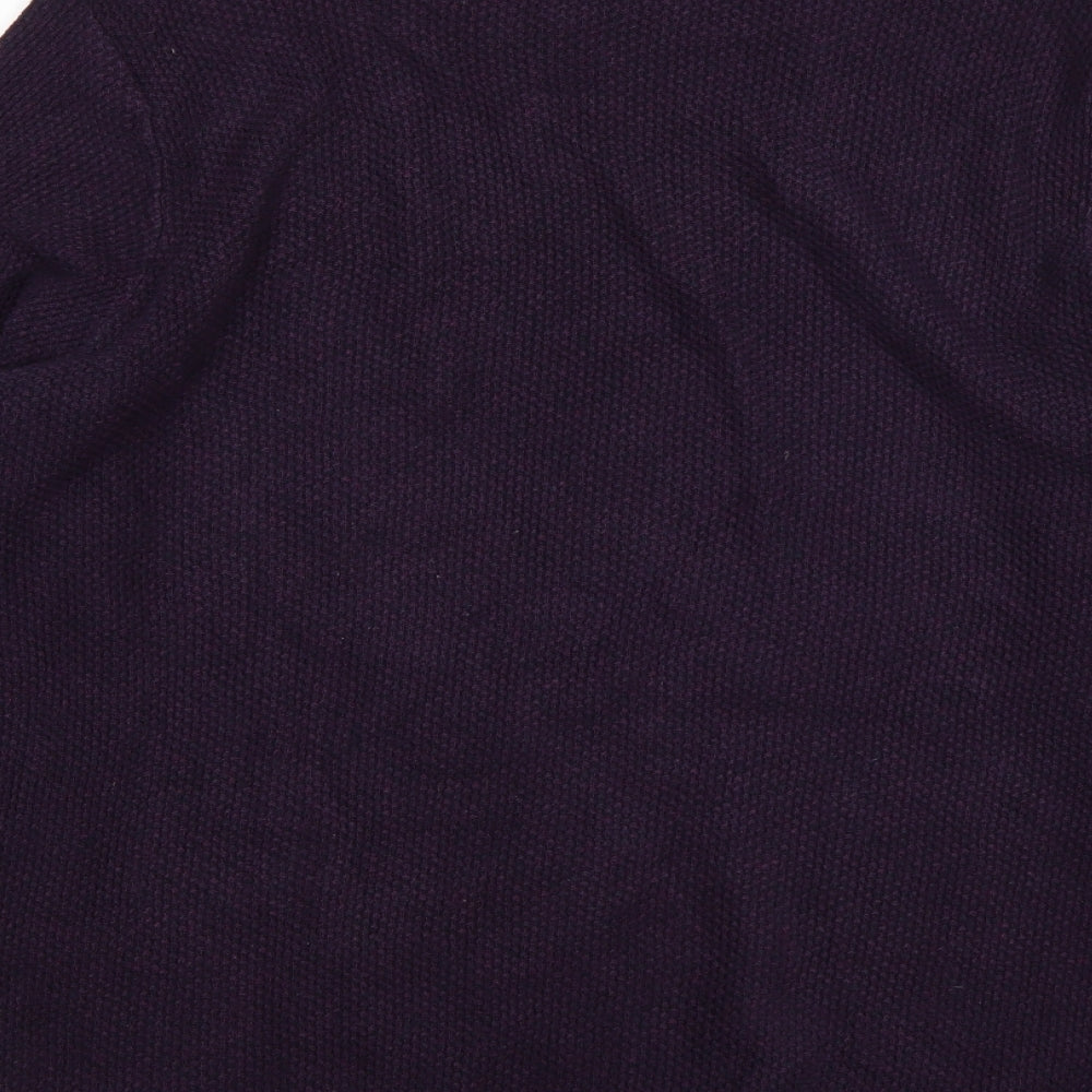 M&S Mens Purple Round Neck  Cotton Pullover Jumper Size L