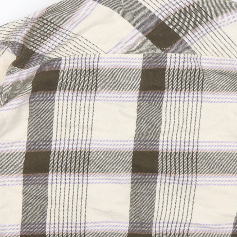JEFF&CO Girls Multicoloured Plaid Cotton Basic Button-Up Size 9-10 Years Collared