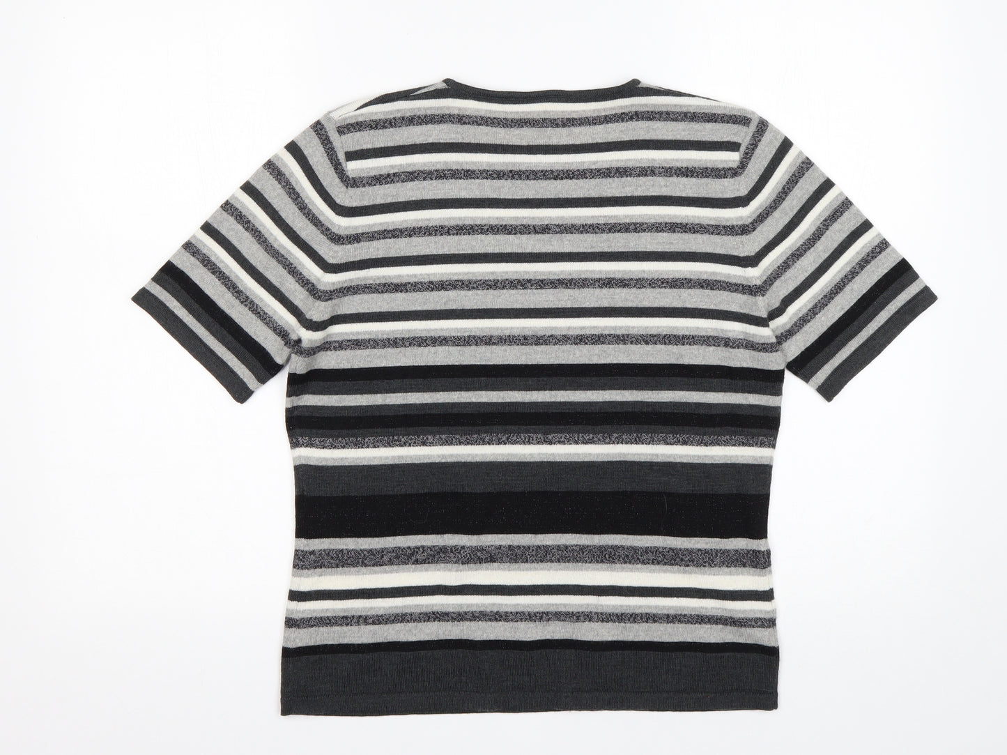 Country Casuals Womens Multicoloured Round Neck Striped Wool Pullover Jumper Size M