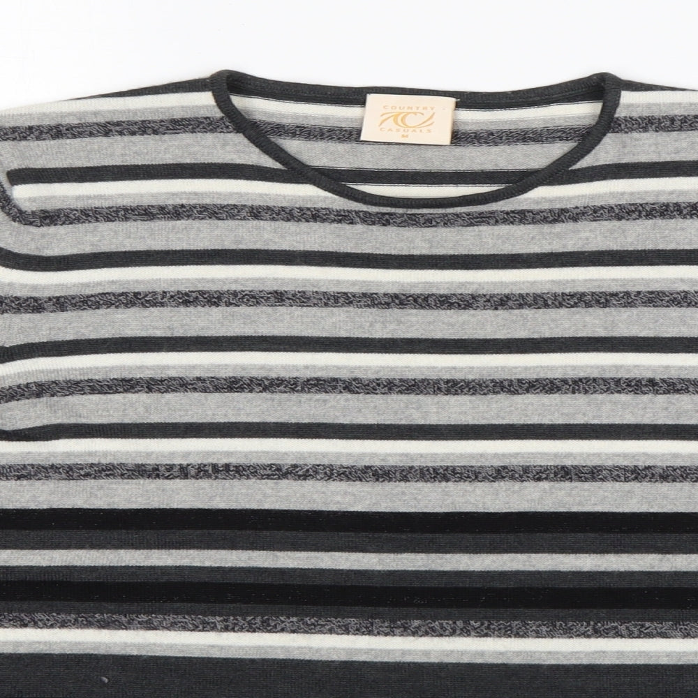 Country Casuals Womens Multicoloured Round Neck Striped Wool Pullover Jumper Size M