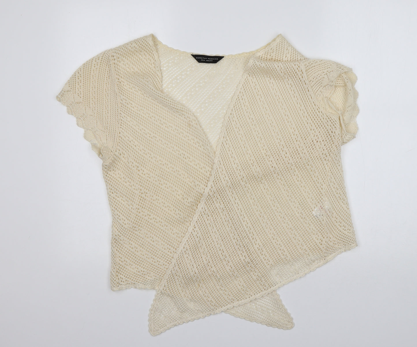 Dorothy Perkins Womens Beige V-Neck  Acrylic Cardigan Jumper Size 20