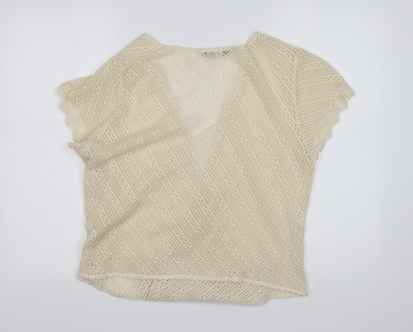 Dorothy Perkins Womens Beige V-Neck  Acrylic Cardigan Jumper Size 20