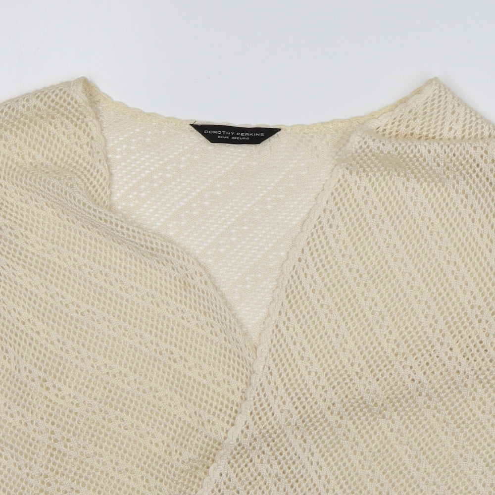 Dorothy Perkins Womens Beige V-Neck  Acrylic Cardigan Jumper Size 20