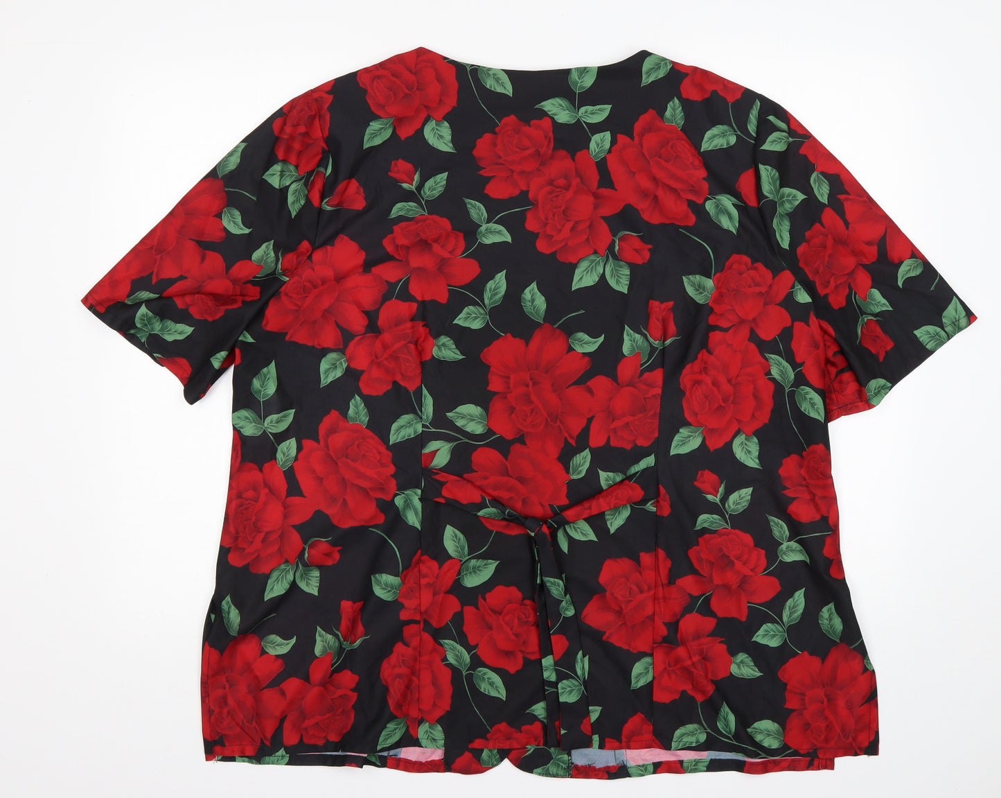 essence Womens Multicoloured Floral Polyester Basic Button-Up Size 24 Round Neck
