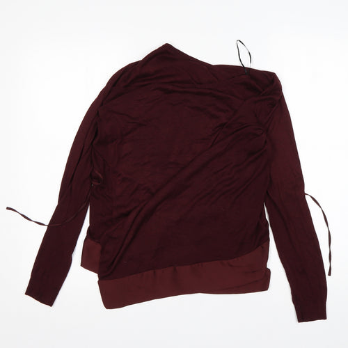 H&M Womens Purple V-Neck  Acrylic Cardigan Jumper Size M