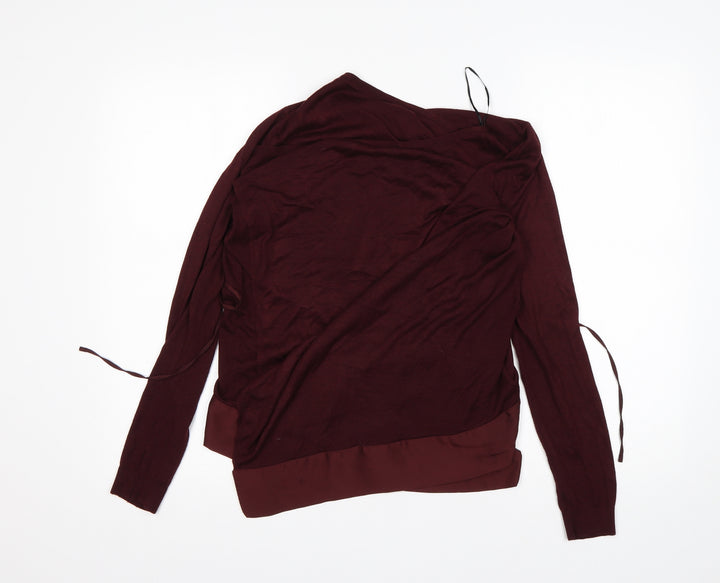 H&M Womens Purple V-Neck Acrylic Cardigan Jumper Size M