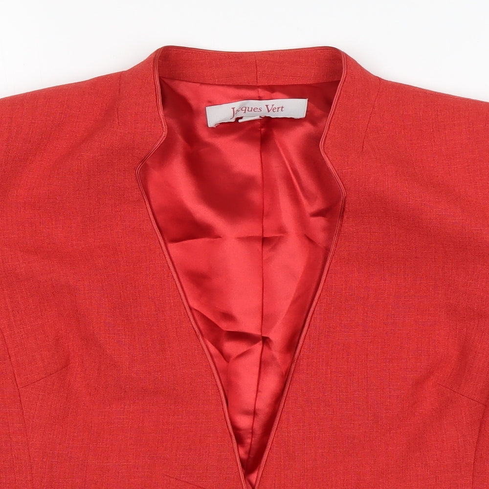 Jacques Vert Womens Orange  Polyester Jacket Blazer Size 12