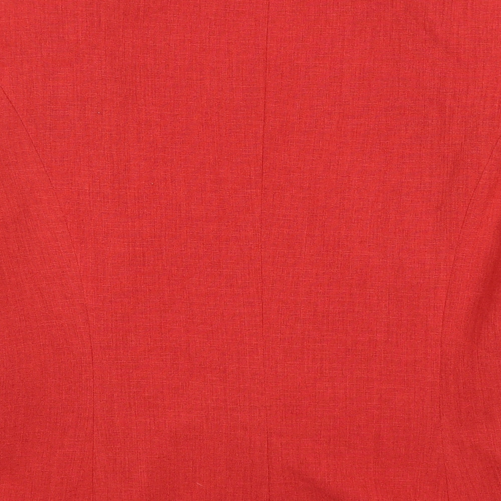 Jacques Vert Womens Orange  Polyester Jacket Blazer Size 12