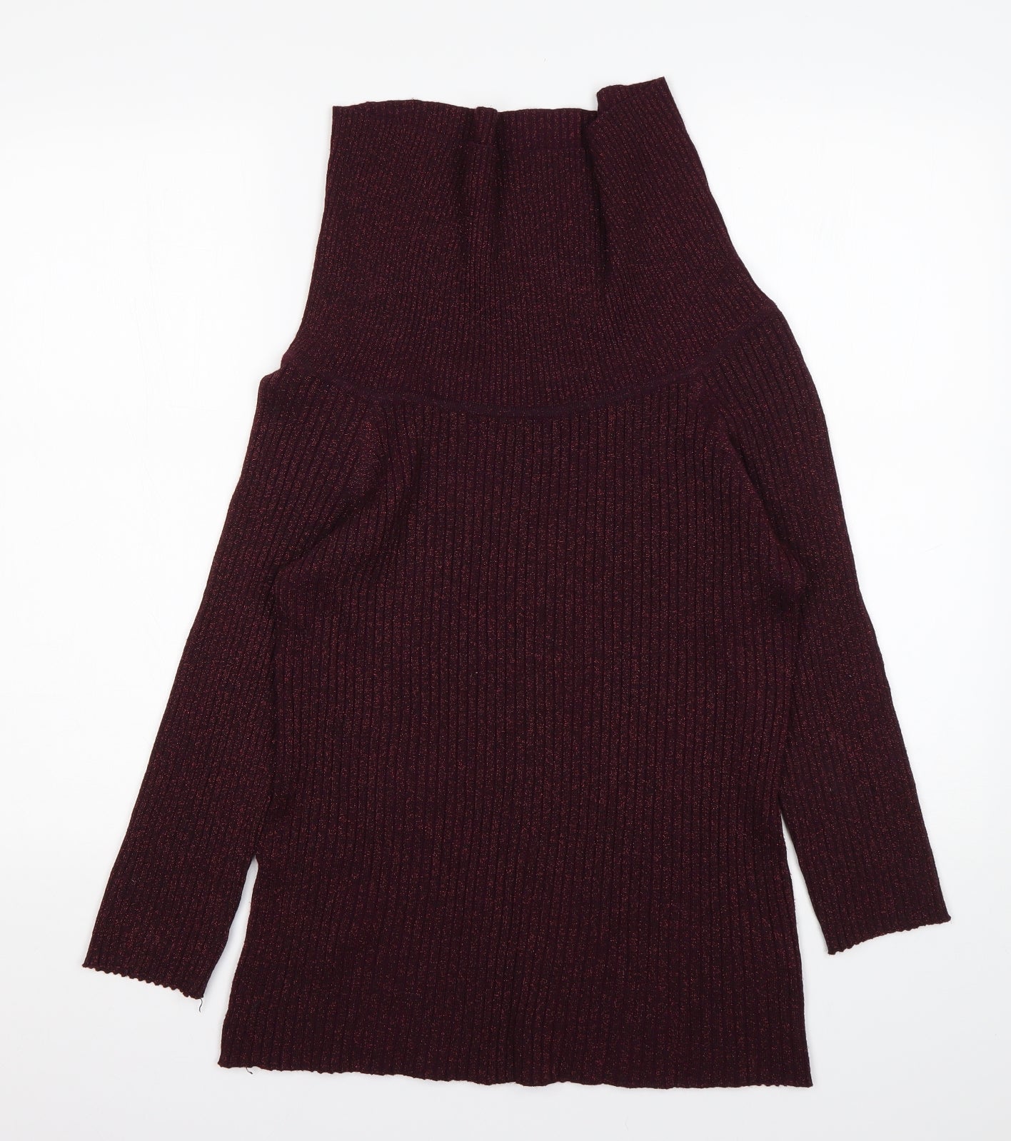 Cable & Gauge Womens Purple Roll Neck  Viscose Pullover Jumper Size XL