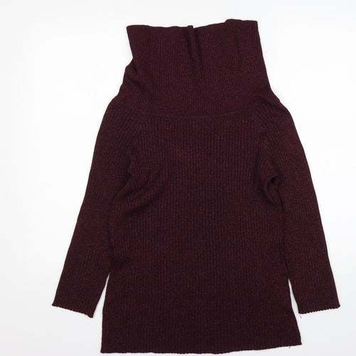 Cable & Gauge Womens Purple Roll Neck  Viscose Pullover Jumper Size XL