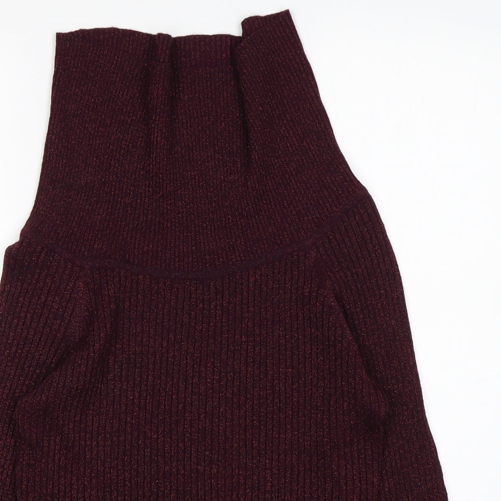 Cable & Gauge Womens Purple Roll Neck  Viscose Pullover Jumper Size XL