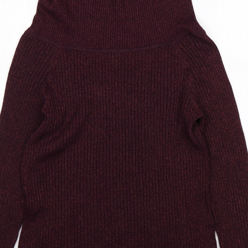 Cable & Gauge Womens Purple Roll Neck  Viscose Pullover Jumper Size XL