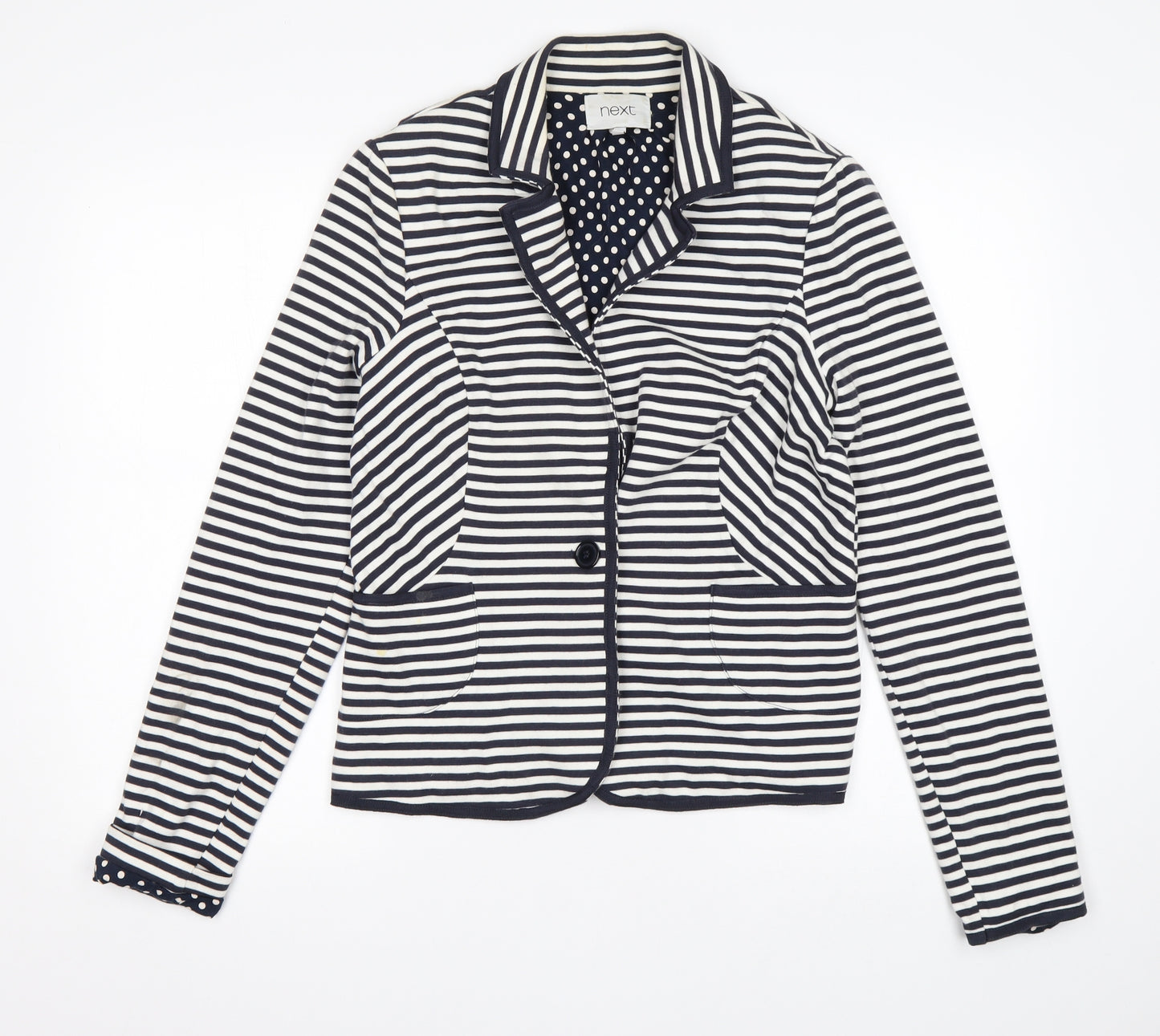 NEXT Womens Multicoloured Striped Cotton Jacket Blazer Size 12