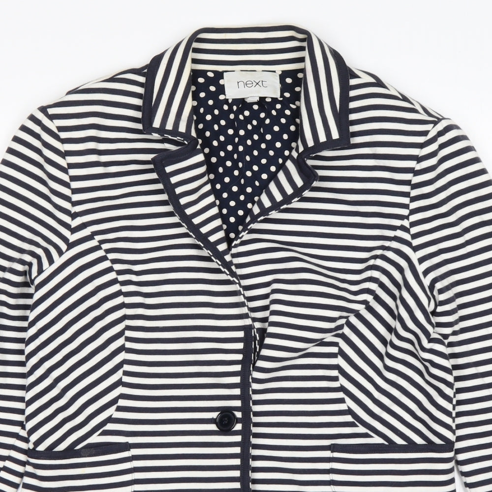 NEXT Womens Multicoloured Striped Cotton Jacket Blazer Size 12