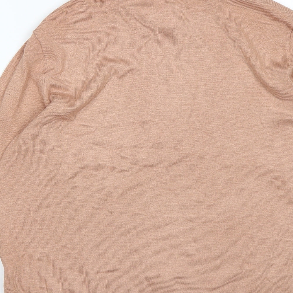 H&M Womens Beige Collared  Acrylic Pullover Jumper Size M
