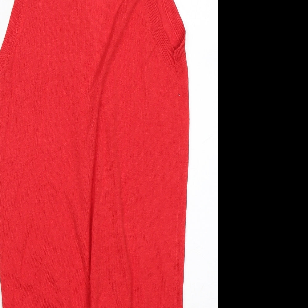Atmosphere Womens Red V-Neck  Viscose Cardigan Jumper Size 8