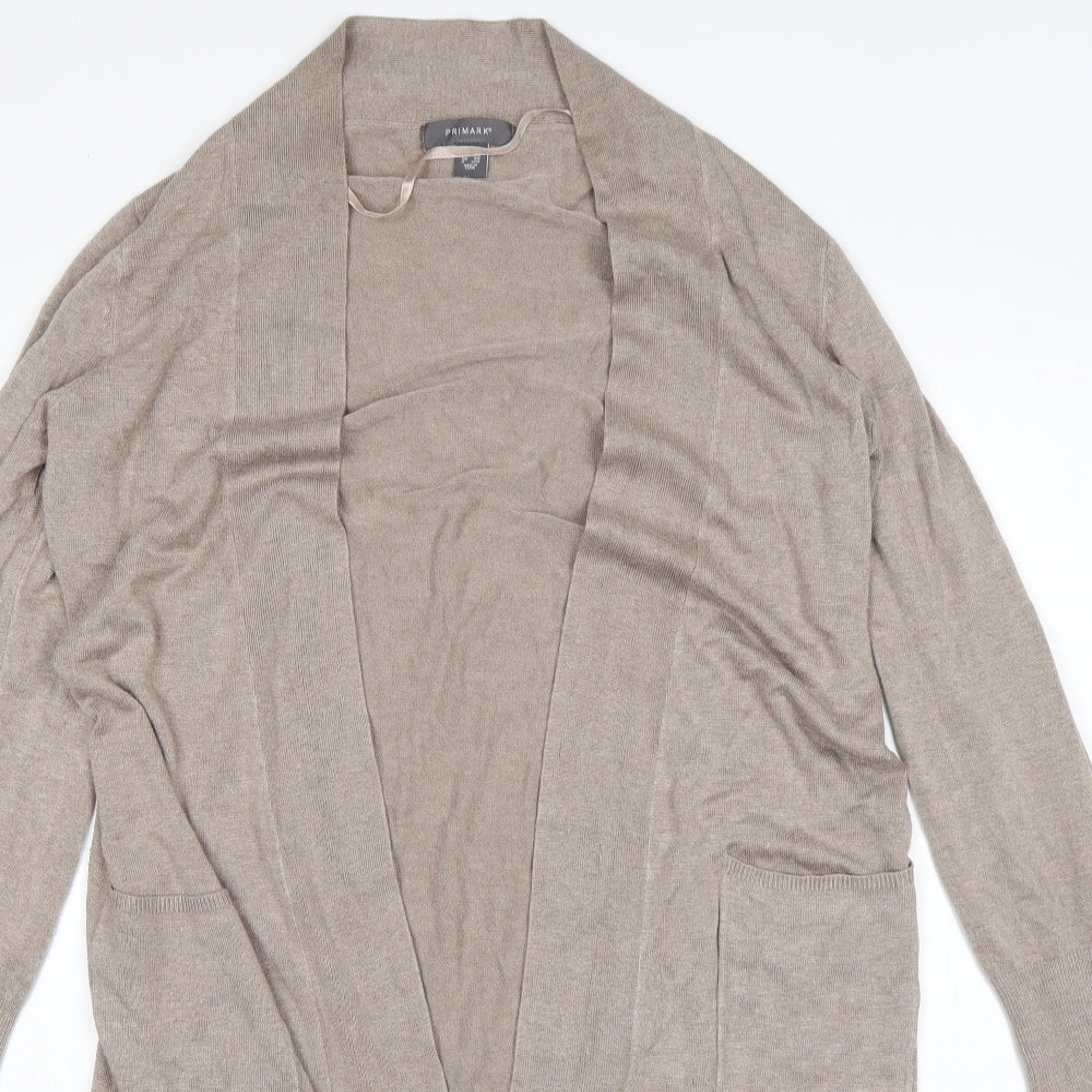 Primark Womens Beige V-Neck  Viscose Cardigan Jumper Size M