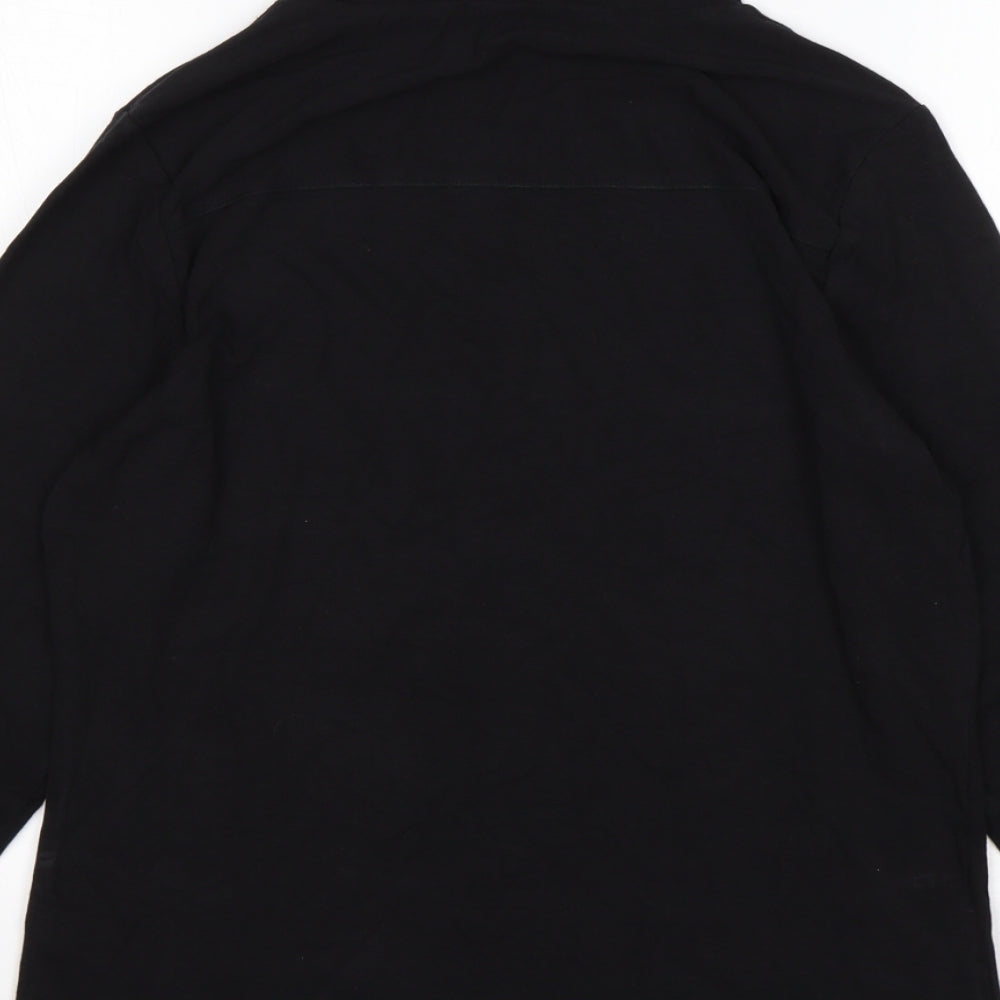 TU Womens Black  Cotton Basic T-Shirt Size 14 Roll Neck