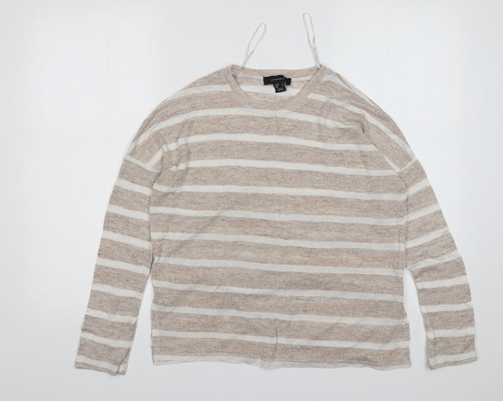 Atmosphere Womens Multicoloured Round Neck Striped Viscose Pullover Jumper Size 6