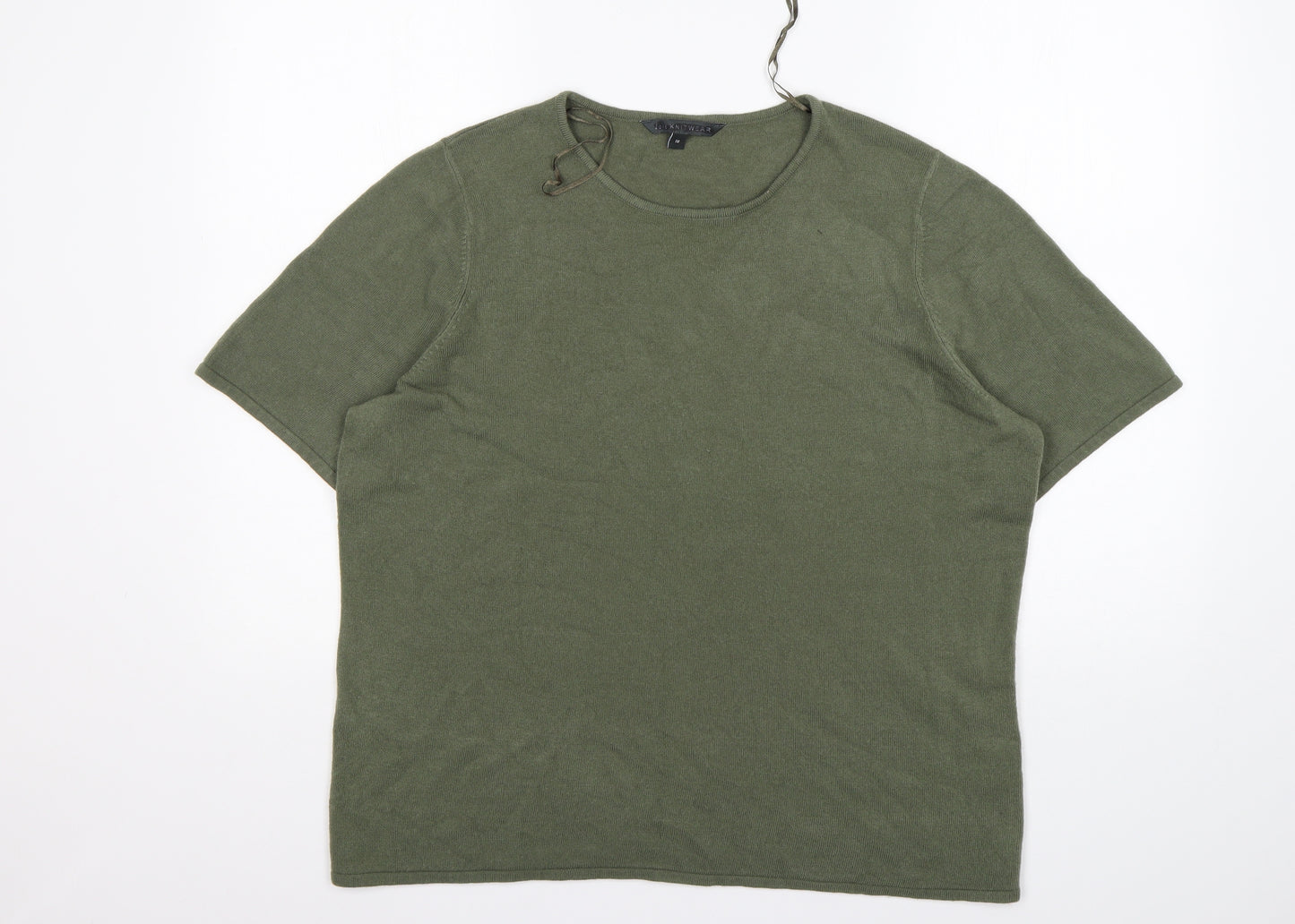 Bonmarché Womens Green Round Neck  Acrylic Pullover Jumper Size 18