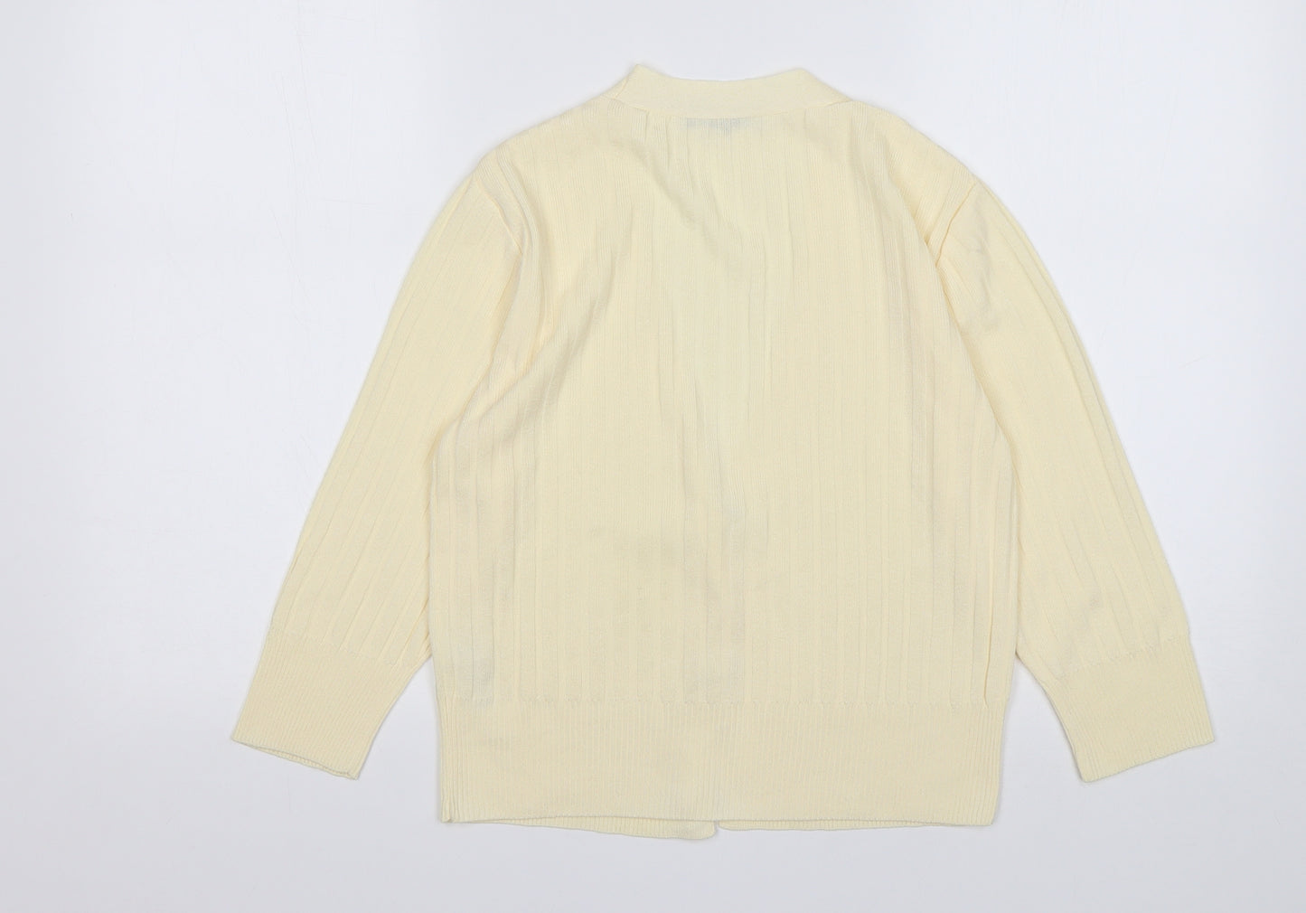 George Womens Yellow V-Neck  Polyester Cardigan Jumper Size S