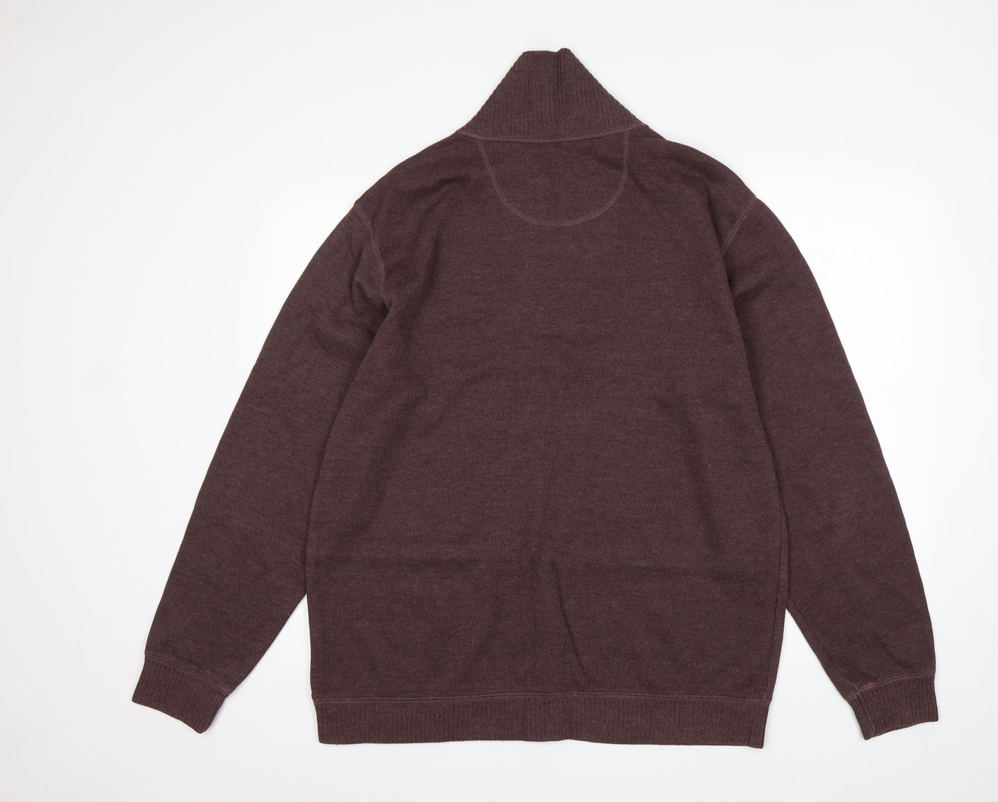 IZOD Mens Brown V-Neck  Cotton Pullover Jumper Size L