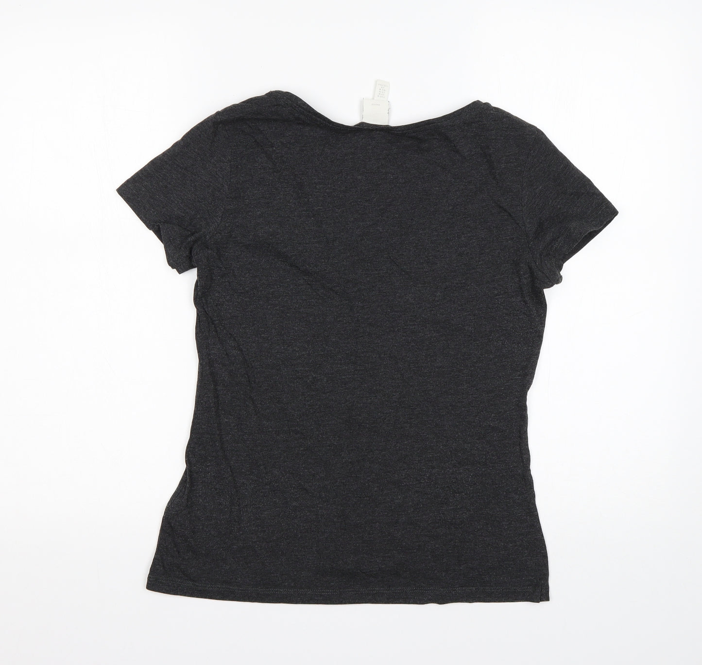 H&M Mens Grey  Cotton  T-Shirt Size M Square Neck