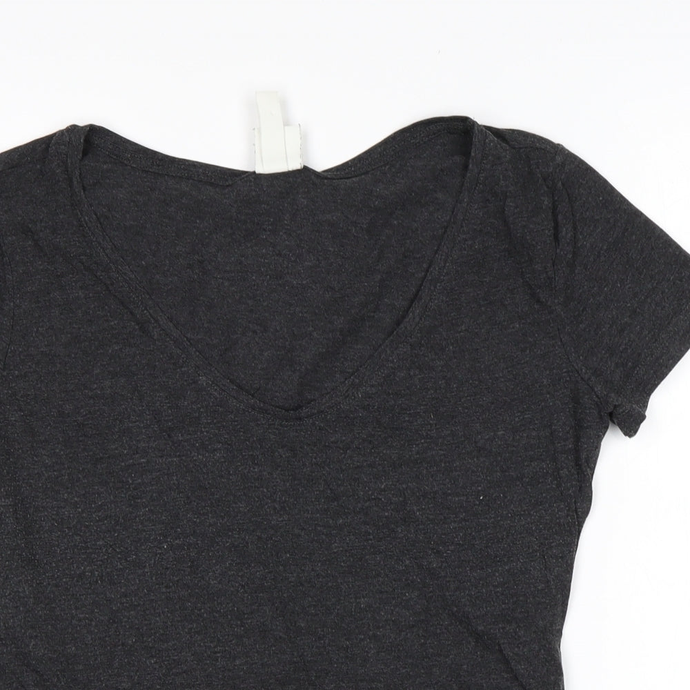 H&M Mens Grey  Cotton  T-Shirt Size M Square Neck