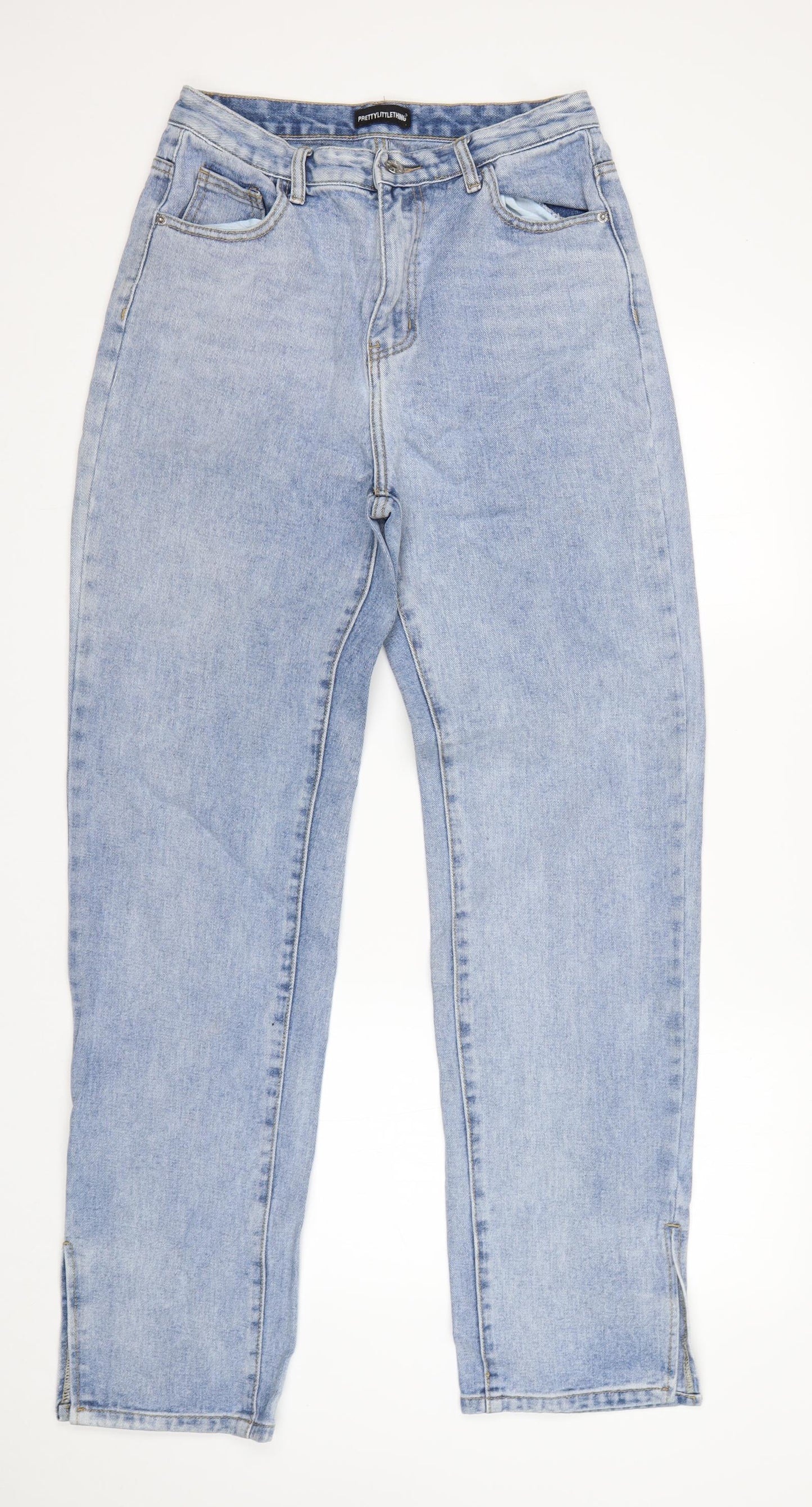 PRETTYLITTLETHING Womens Blue  Cotton Mom Jeans Size 10 L32 in Regular