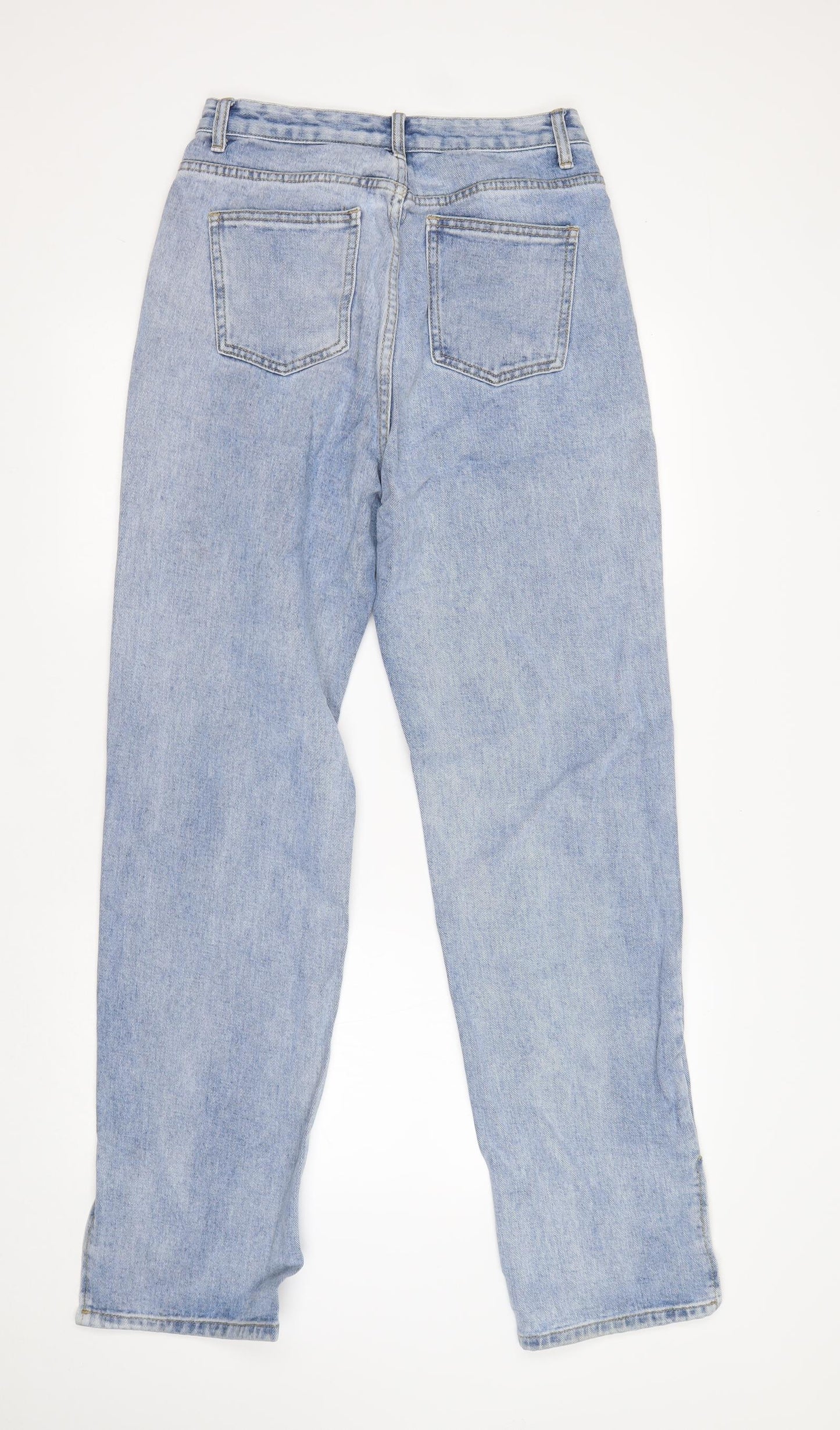 PRETTYLITTLETHING Womens Blue  Cotton Mom Jeans Size 10 L32 in Regular