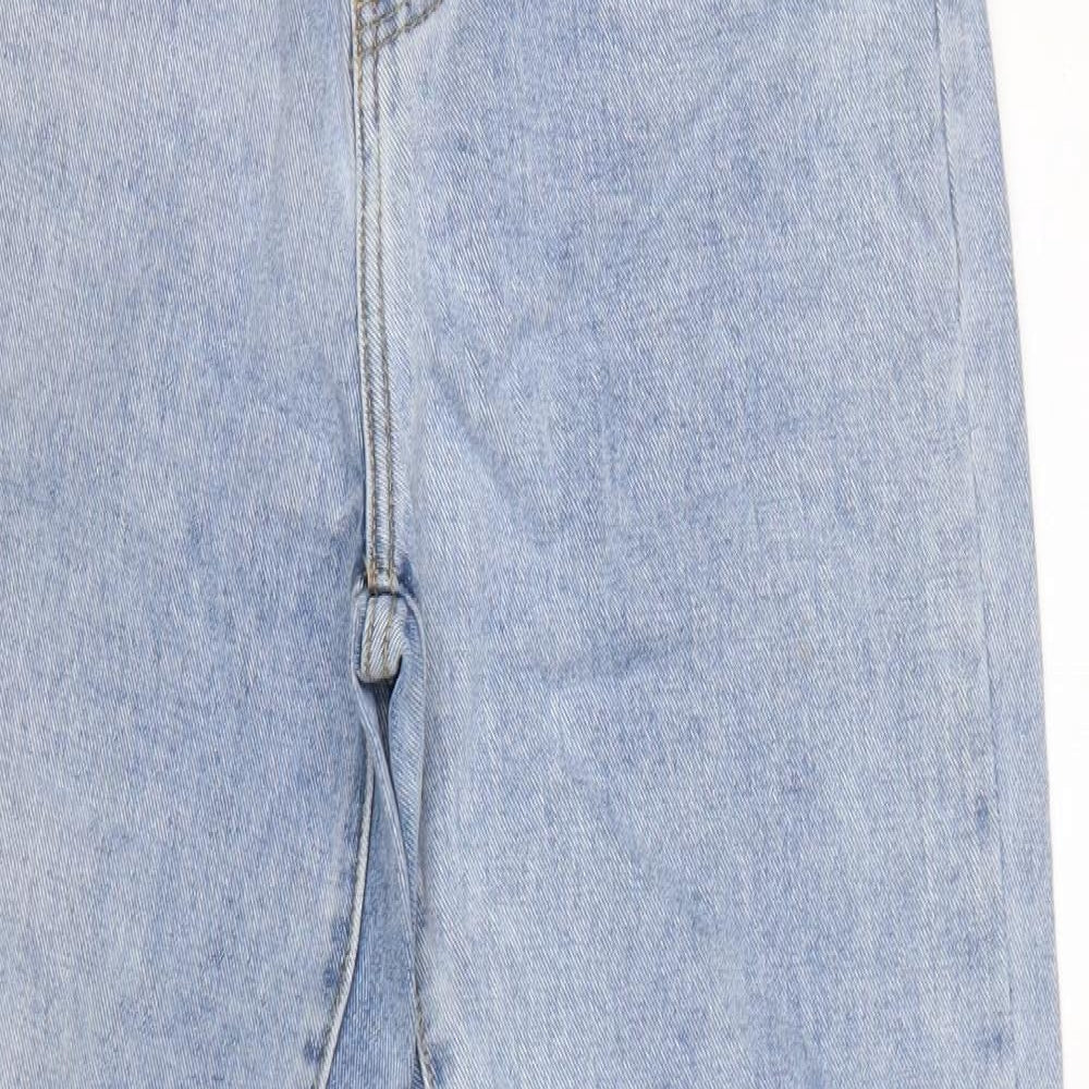PRETTYLITTLETHING Womens Blue  Cotton Mom Jeans Size 10 L32 in Regular