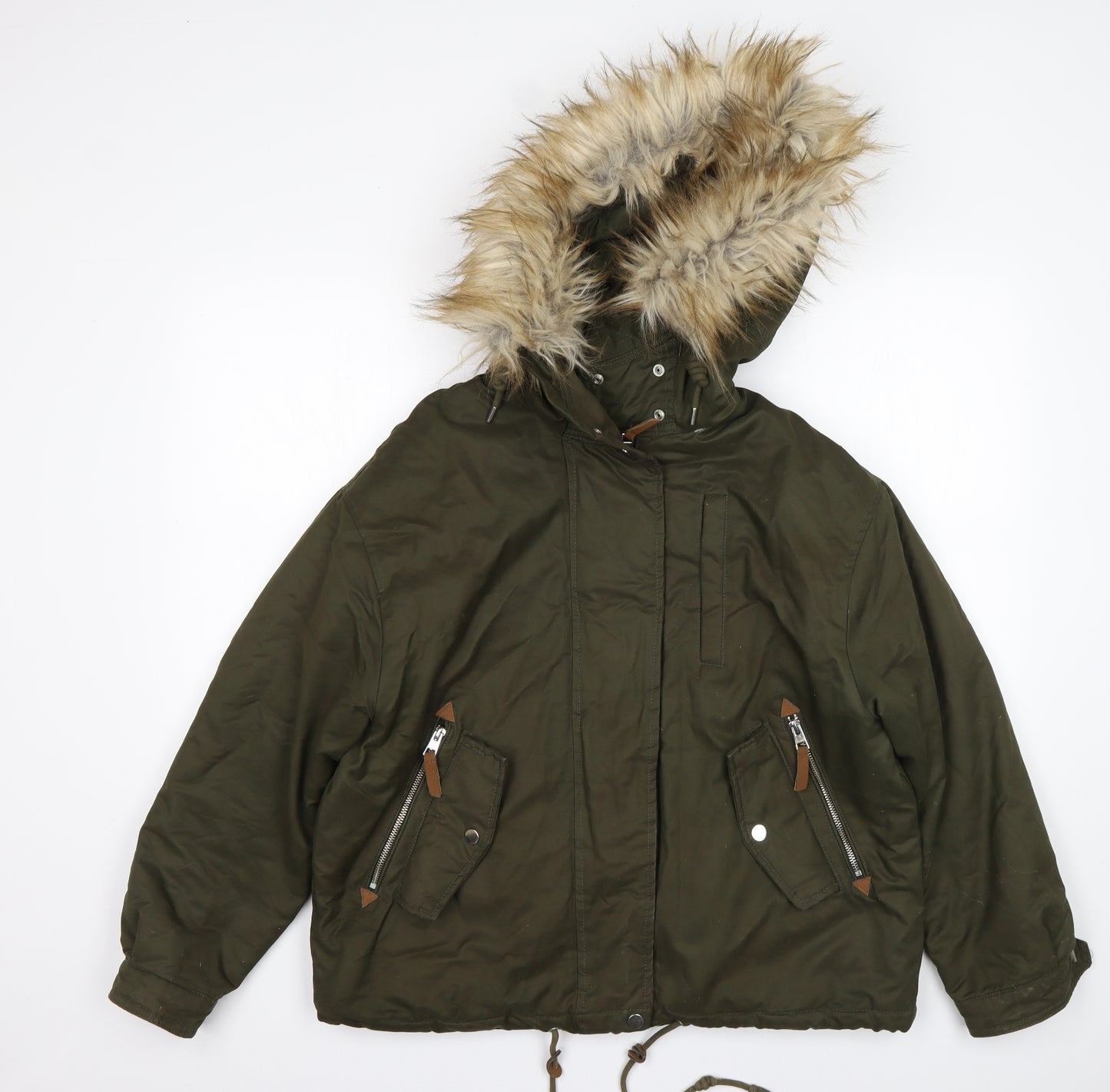 Pull&Bear Womens Green   Parka Coat Size M